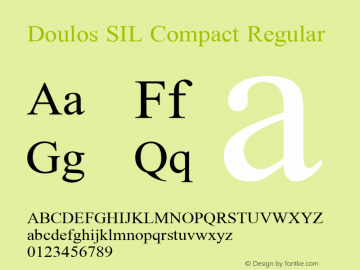 Doulos SIL Compact Regular Version 4.110; 2011; Maintenance release ; LnSpcTght Font Sample