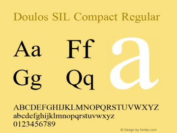 Doulos SIL Compact Regular Version 4.110; 2011; Maintenance release ; LnSpcTght Font Sample