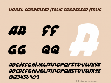 Lionel Condensed Italic Condensed Italic 001.000图片样张