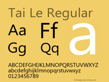 Tai Le Regular Version 1.00 Font Sample