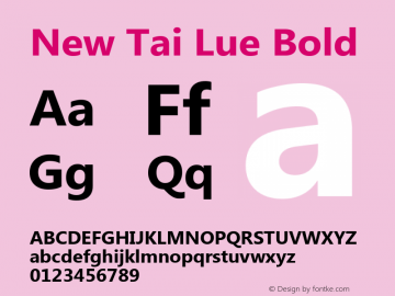 New Tai Lue Bold Version 0.50 Build 100 Font Sample