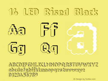 14 LED Rised Black Version 1.000 2009 initial release Font Sample