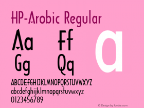 HP-Arobic Regular 2 Font Sample