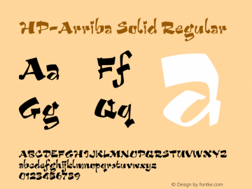 HP-Arriba Solid Regular 2 Font Sample