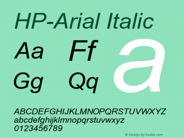 HP-Arial Italic 2图片样张