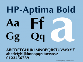 HP-Aptima Bold 2 Font Sample