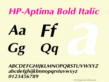 HP-Aptima Bold Italic 2图片样张