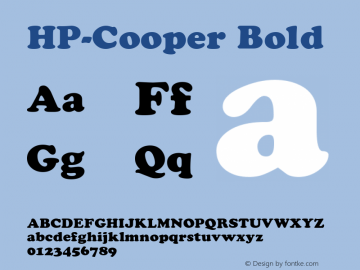 HP-Cooper Bold 2 Font Sample