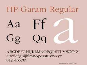 HP-Garam Regular 2 Font Sample