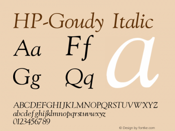 HP-Goudy Italic 2 Font Sample