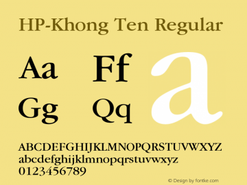 HP-Khong Ten Regular 2 Font Sample