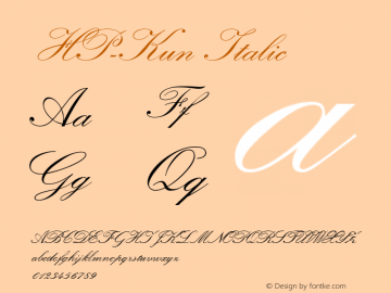 HP-Kun Italic 2 Font Sample