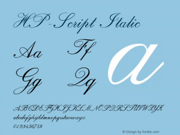 HP-Script Italic 2 Font Sample