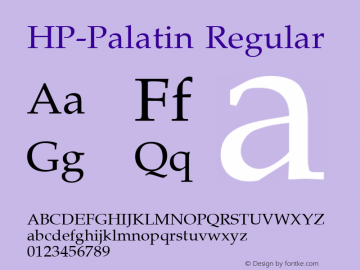 HP-Palatin Regular 2 Font Sample