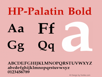 HP-Palatin Bold 2 Font Sample
