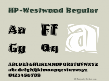 HP-Westwood Regular 2 Font Sample