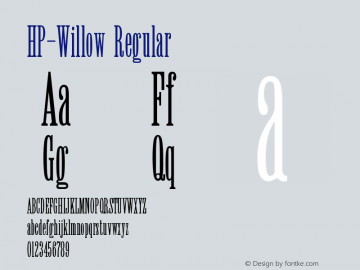 HP-Willow Regular 2 Font Sample