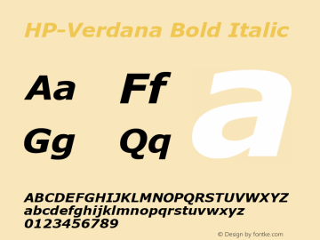 HP-Verdana Bold Italic 2图片样张