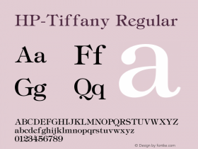 HP-Tiffany Regular 2 Font Sample