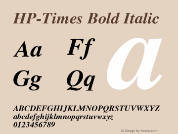 HP-Times Bold Italic 2 Font Sample