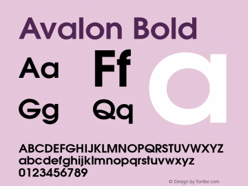 Avalon Bold 001.003 Font Sample