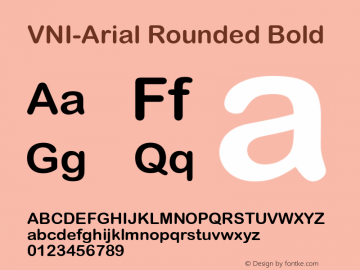 VNI-Arial Rounded Bold NCT 3/94图片样张