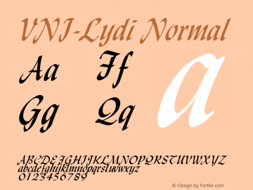 VNI-Lydi Normal NCT 2/94 Font Sample