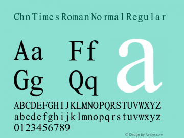 Chn Times Roman Normal Regular TSC Head:V4.00 Font Sample