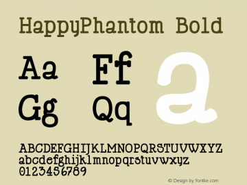 HappyPhantom Bold Version 2.00 March 26, 2010 Font Sample