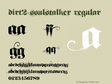 Dirt2 SoulStalker Regular Version 1.00 July 20, 2009,Dirt2.com Font Sample