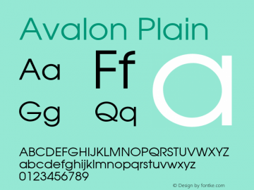 Avalon Plain 001.003 Font Sample