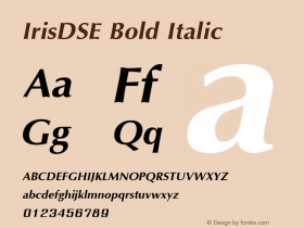 IrisDSE Bold Italic Version 2.1 - January 1998 Font Sample