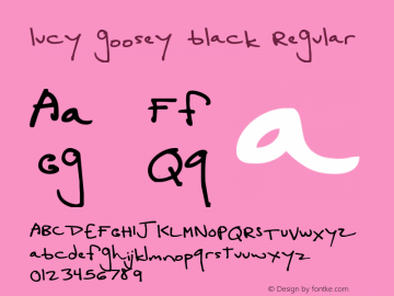 lucy goosey black Regular Version 1.000 Font Sample