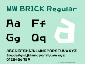 MW BRICK Regular 1.00 Font Sample