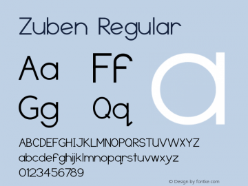 Zuben Regular Version 1.00 August 5, 2009, initial release Font Sample