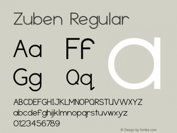 Zuben Regular Version 1.00 August 5, 2009, initial release Font Sample