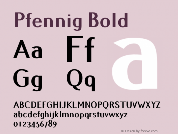 Pfennig Bold Version 20100831 Font Sample