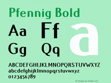 Pfennig Bold Version 20100423图片样张