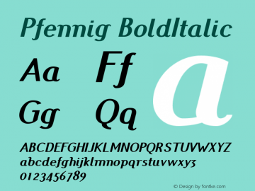 Pfennig BoldItalic Version 20110924图片样张