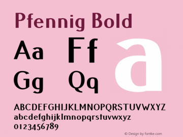 Pfennig Bold Version 20120410 ; ttfautohint (v0.8)图片样张