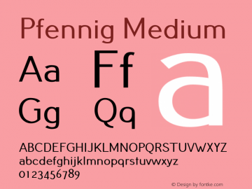 Pfennig Medium Version 20120410 ; ttfautohint (v0.8) Font Sample