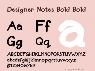 Designer Notes Bold Bold 001.000 Font Sample