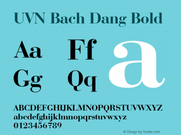 UVN Bach Dang Bold 1.0 July 2001. Bo Chu Tieng Viet Font Sample