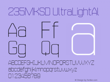 235MKSD UltraLightAl Macromedia Fontographer 4.1J 09.8.23 Font Sample