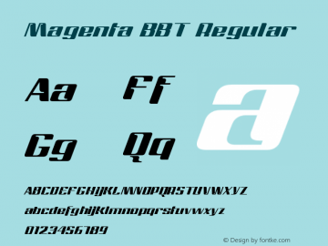 Magenta BBT Regular Version 1.00 - 2009, initial release Font Sample