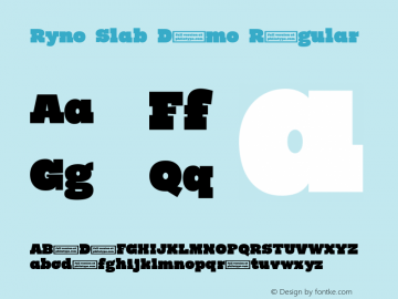 Ryno Slab Demo Regular 1.000 Font Sample