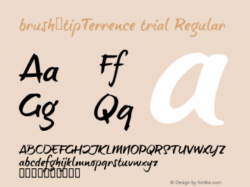 brush-tipTerrence trial Regular Macromedia Fontographer 4.1 13-3-2009 Font Sample