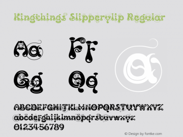 Kingthings Slipperylip Regular 1.0 Font Sample