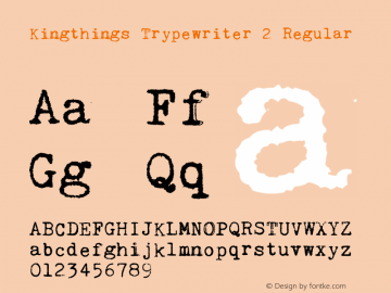 Kingthings Trypewriter 2 Regular 2.0 Font Sample
