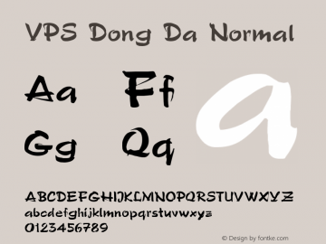 VPS Dong Da Normal VPS Dong Da Thuong Font Sample